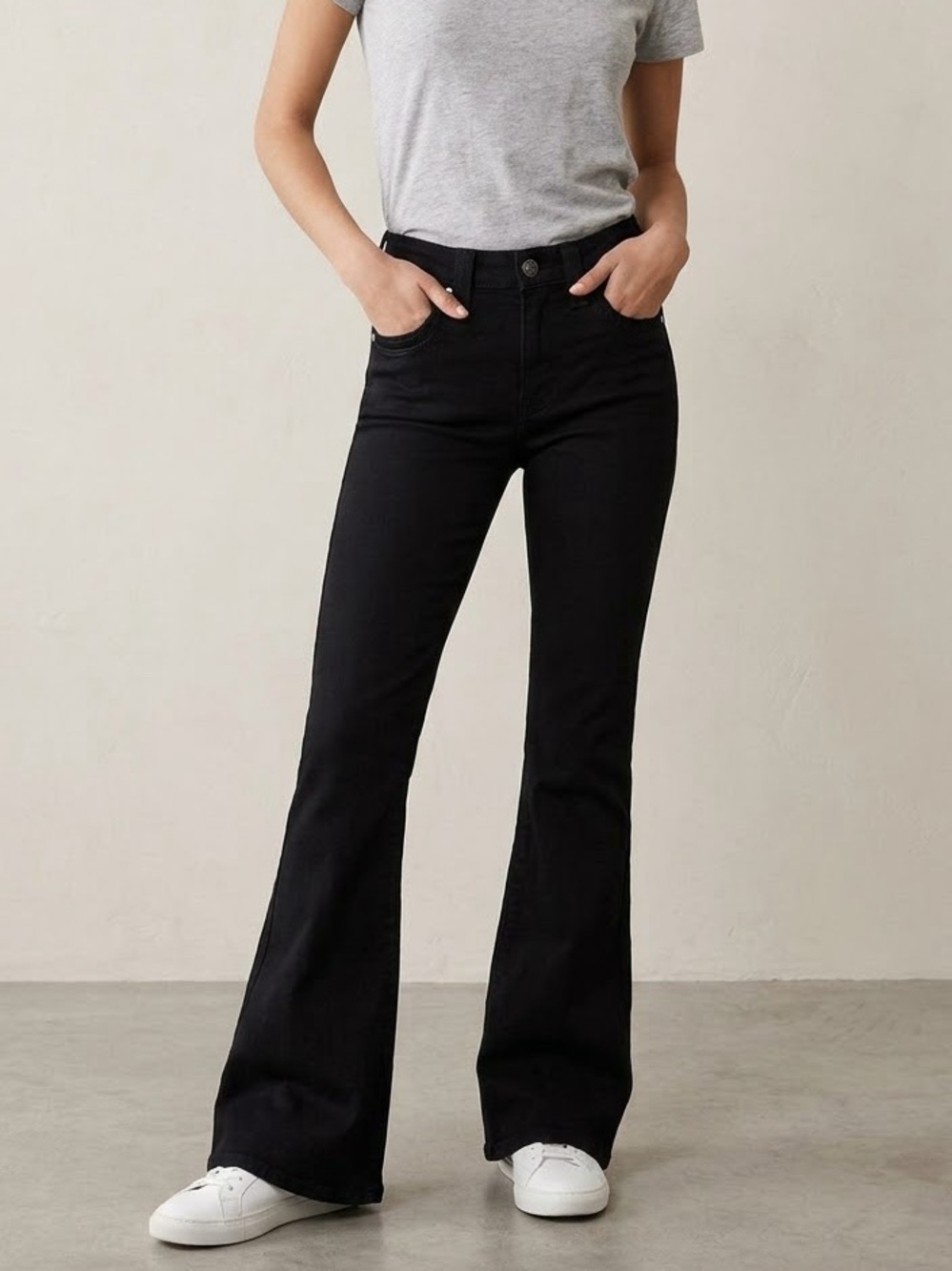 True Religion Black Flare Wide-Leg Jeans